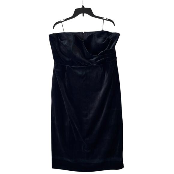 Express Sheath Dress Pencil Velvet Strapless Underwire Ruched - Picture 4 of 11